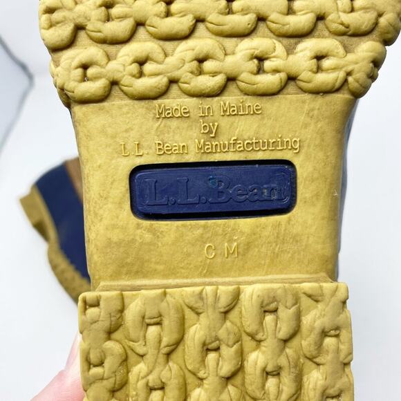 LL Bean Brown/Navy Bean Boots Women's Size 7 Duck Boot Style Lace Up Waterproof - Picture 8 of 10